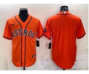 Men's Houston Astros Blank Orange With Patch Stitched MLB Cool Base Nike Jersey