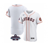 Men's Houston Astros Blank White 2022 World Series Champions Flex Base Stitched Baseball Jersey