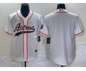 Men's Houston Astros Blank White Cool Base Stitched Baseball Jersey1