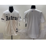 Men's Houston Astros Blank White Gothic 'Houston Born Barrio Raised' Limited Stitched Baseball Jersey