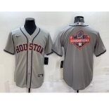 Men's Houston Astros Grey Champions Big Logo Stitched MLB Cool Base Nike Jersey