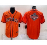 Men's Houston Astros Orange Champions Big Logo Stitched MLB Cool Base Nike Jersey