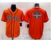Men's Houston Astros Orange Champions Big Logo Stitched MLB Cool Base Nike Jersey