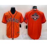 Men's Houston Astros Orange Champions Big Logo With Patch Stitched MLB Cool Base Nike Jersey