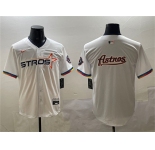Men's Houston Astros Team Big Logo White 2025 City Connect Limited Stitched Baseball Jersey