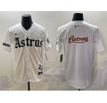 Men's Houston Astros Team Big Logo White Gothic 'Houston Born Barrio Raised' Limited Stitched Baseball Jersey