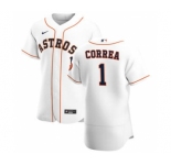 Men's Nike Houston Astros #1 Carlos Correa White Home 2020 Authentic Player Baseball Jersey