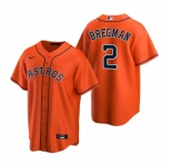 Men's Nike Houston Astros #2 Alex Bregman Orange Alternate Stitched Baseball Jersey