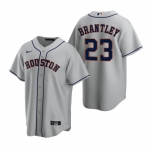 Men's Nike Houston Astros #23 Michael Brantley Gray Road Stitched Baseball Jersey