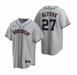 Men's Nike Houston Astros #27 Jose Altuve Gray Road Stitched Baseball Jersey
