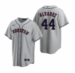 Men's Nike Houston Astros #44 Yordan Alvarez Gray Road Stitched Baseball Jersey