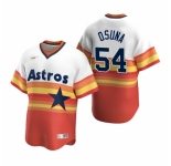 Men's Nike Houston Astros #54 Roberto Osuna White Orange Cooperstown Collection Home Stitched Baseball Jersey