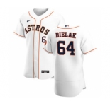 Men's Nike Houston Astros #64 Brandon Bielak White Home 2020 Authentic Player Baseball Jersey