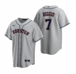 Men's Nike Houston Astros #7 Craig Biggio Gray Road Stitched Baseball Jersey