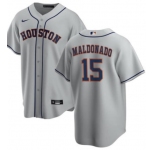 Nike Men's Houston Astros #15 Maldonado Grey  Cool Base Baseball Jersey