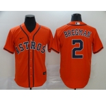 Nike Men's Houston Astros #2 Alex Bregman Replica Orange Alternate Cool Base Baseball Jersey