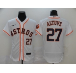 Nike Men's Houston Astros #27 Jose Altuve White Home Flex Base Authentic Collection Bound Baseball Jersey