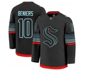Men's Seattle Kraken #10 Matty Beniers Black Alternate Stitched Hockey Jersey