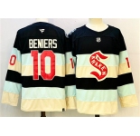 Men's Seattle Kraken #10 Matty Beniers Deep Sea Blue Winter Classic Stitched Hockey Jersey