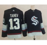 Men's Seattle Kraken #13 Brandon Tanev Navy Blue Adidas Stitched NHL Jersey