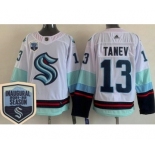 Men's Seattle Kraken #13 Brandon Tanev White 2021-22 Season Inaugural Authentic Jersey