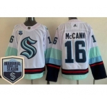 Men's Seattle Kraken #16 Jared McCann White 2021-22 Season Inaugural Authentic Jersey