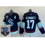 Men's Seattle Kraken #17 Jaden Schwartz Navy 2021-22 Season Inaugural Authentic Jersey