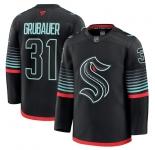 Men's Seattle Kraken #31 Philipp Grubauer Black Alternate Stitched Hockey Jersey