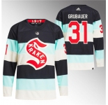 Men's Seattle Kraken #31 Philipp Grubauer Deep Sea Blue 2024 Winter Classic Primegreen Stitched Jersey
