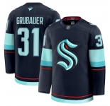 Men's Seattle Kraken #31 Philipp Grubauer Navy 2024-25 Home Stitched Hockey Jersey