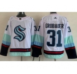 Men's Seattle Kraken #31 Philipp Grubauer White Authentic Jersey