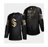 Men's Seattle Kraken #32 Kraken Black Golden Edition Limited Stitched Hockey Jersey