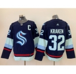 Men's Seattle Kraken #32 Kraken Navy Blue Stitched Adidas NHL Jersey