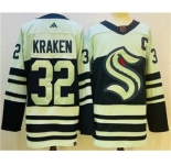 Men's Seattle Kraken #32 Kraken White 2022 Reverse Retro Stitched Jersey
