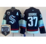 Men's Seattle Kraken #37 Yanni Gourde Navy 2021-22 Season Inaugural Authentic Jersey