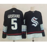 Men's Seattle Kraken #5 Mark Giordano Navy Blue Adidas Stitched NHL Jersey