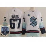 Men's Seattle Kraken #67 Morgan Geekie White 2021-22 Season Inaugural Authentic Jersey