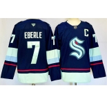 Men's Seattle Kraken #7 Jordan Eberle Navy 2024-25 Home Stitched Hockey Jersey