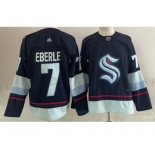 Men's Seattle Kraken #7 Jordan Eberle Navy Blue Adidas Stitched NHL Jersey