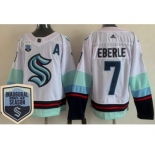 Men's Seattle Kraken #7 Jordan Eberle White 2021-22 Season Inaugural Authentic Jersey