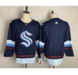 Men's Seattle Kraken Blank Navy Home 2020 New Team Authentic Stitched Hockey Jersey