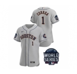 Men's Houston Astros #1 Carlos Correa 2021 Gray World Series Flex Base Stitched Baseball Jersey