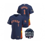 Men's Houston Astros #1 Carlos Correa 2021 Navy World Series Flex Base Stitched Baseball Jersey
