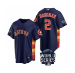 Men's Houston Astros #2 Alex Bregman 2021 Navy World Series Cool Base Stitched Baseball Jersey