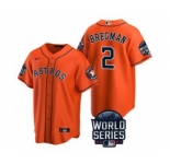 Men's Houston Astros #2 Alex Bregman 2021 Orange World Series Cool Base Stitched Baseball Jersey