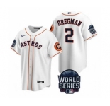 Men's Houston Astros #2 Alex Bregman 2021 White World Series Cool Base Stitched Baseball Jersey