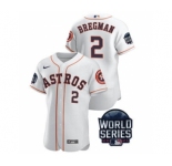 Men's Houston Astros #2 Alex Bregman 2021 White World Series Flex Base Stitched Baseball Jersey