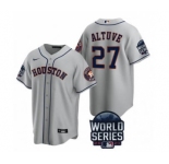 Men's Houston Astros #27 Jose Altuve 2021 Gray World Series Cool Base Stitched Baseball Jersey