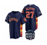 Men's Houston Astros #27 Jose Altuve 2021 Navy World Series Cool Base Stitched Baseball Jersey