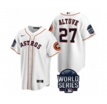 Men's Houston Astros #27 Jose Altuve 2021 White World Series Cool Base Stitched Baseball Jersey